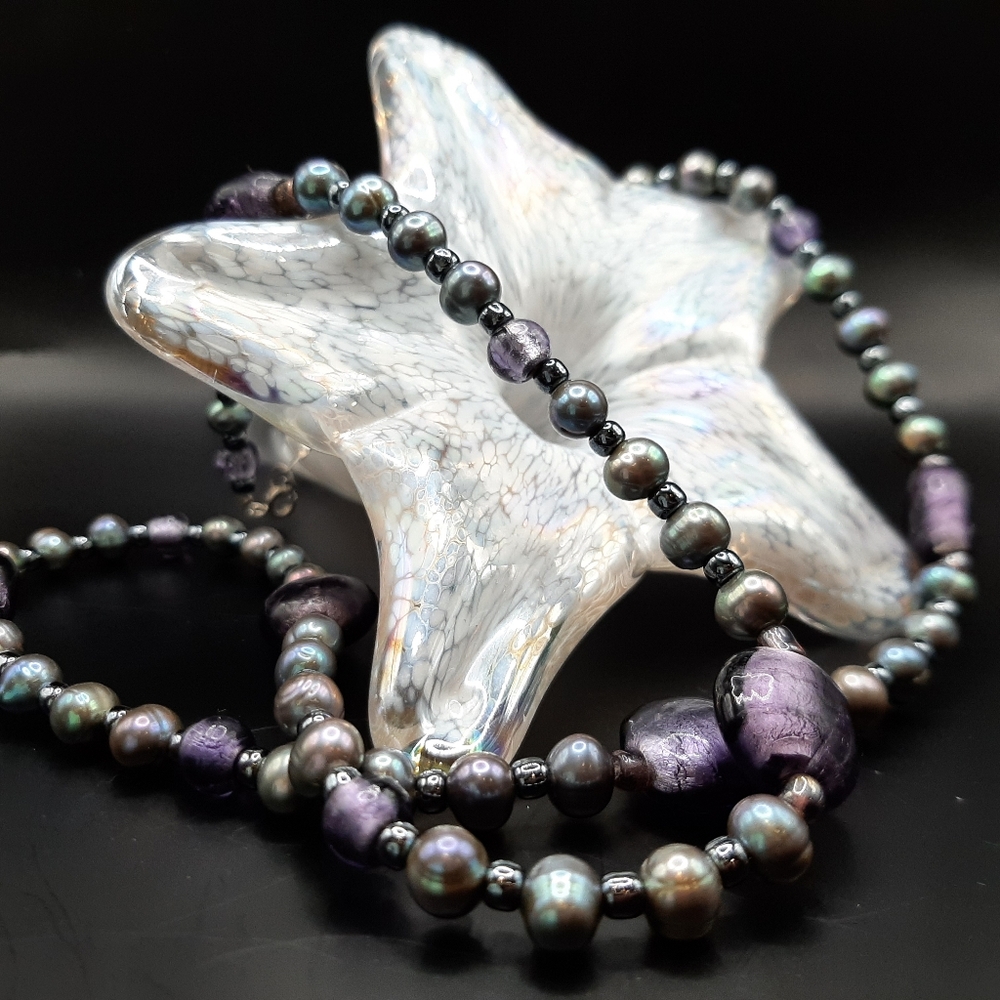 Artisan Pearl and Glass Necklace
